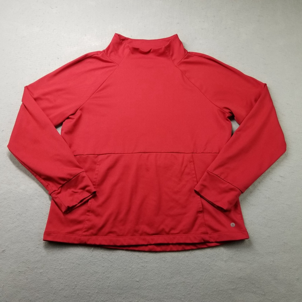 Layer 8 Shirt Size L Red High Neck Base Layer Long Sleeve Stretch